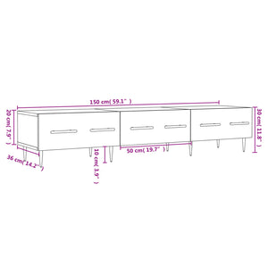 Έπιπλο Τηλεόρασης Λευκό 150x36x30 εκ. από Επεξεργασμένο Ξύλο - Pakobazaar
