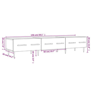 Έπιπλο Τηλεόρασης Καπνιστή Δρυς 150x36x30 εκ. Επεξ. Ξύλο