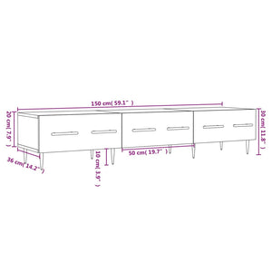 Έπιπλο Τηλεόρασης Καφέ Δρυς 150x36x30 εκ. Επεξ. Ξύλο