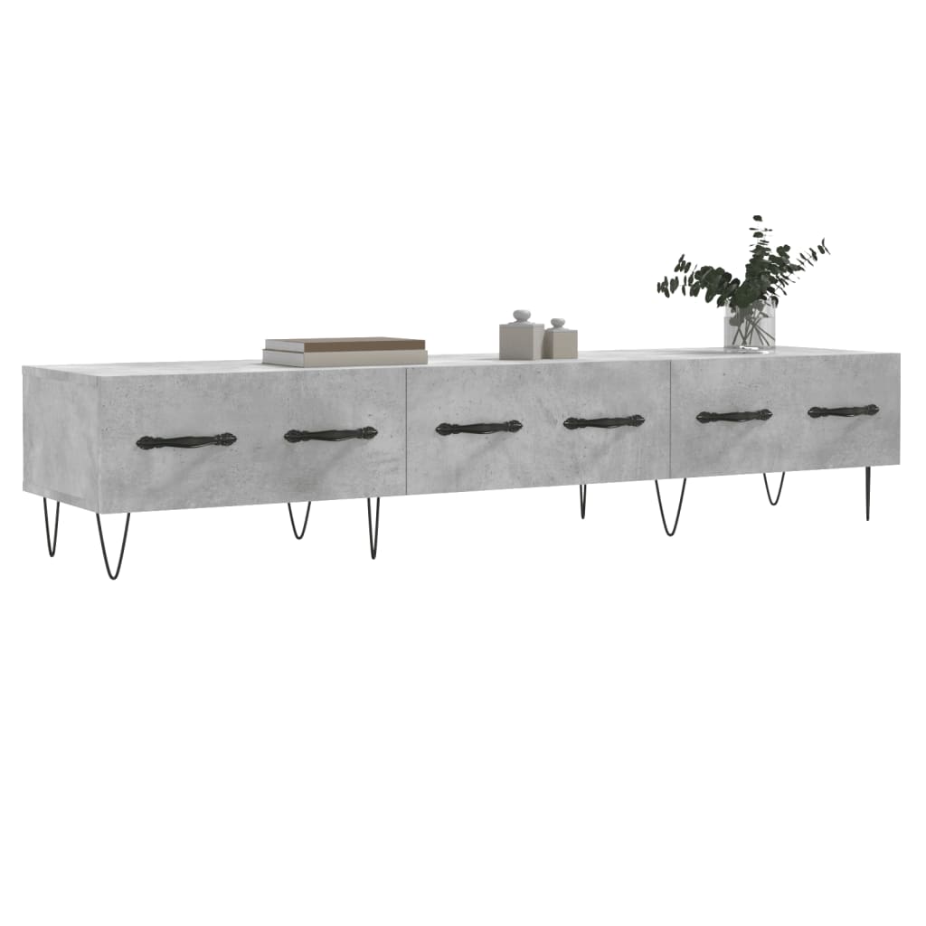 Έπιπλο Τηλεόρασης Γκρι Σκυροδέματος 150x36x30 εκ. Επεξ. Ξύλο