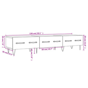 Έπιπλο Τηλεόρασης Γκρι Sonoma 150 x 36 x 30 εκ. Επεξεργ. Ξύλο