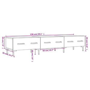 Έπιπλο Τηλεόρασης Μαύρο 150x36x30 εκ. από Επεξεργασμένο Ξύλο - Pakobazaar