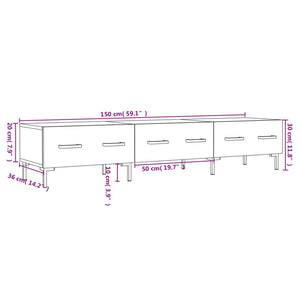 Έπιπλο Τηλεόρασης Γκρι Sonoma 150 x 36 x 30 εκ. Επεξεργ. Ξύλο