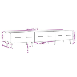 Έπιπλο Τηλεόρασης Γκρι Sonoma 150 x 36 x 30 εκ. Επεξεργ. Ξύλο