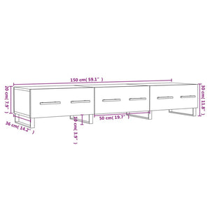 Έπιπλο Τηλεόρασης Λευκό 150x36x30 εκ. από Επεξεργασμένο Ξύλο