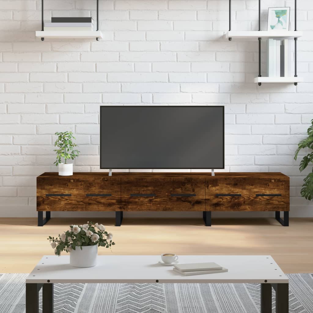 Έπιπλο Τηλεόρασης Καπνιστή Δρυς 150x36x30 εκ. Επεξ. Ξύλο
