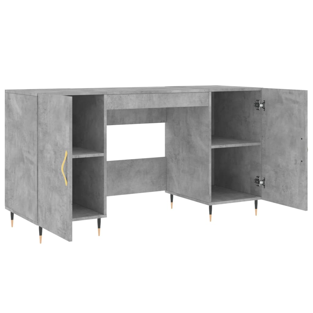 Γραφείο Γκρι Σκυροδέματος 140 x 50 x 75 εκ. από Επεξεργ. Ξύλο