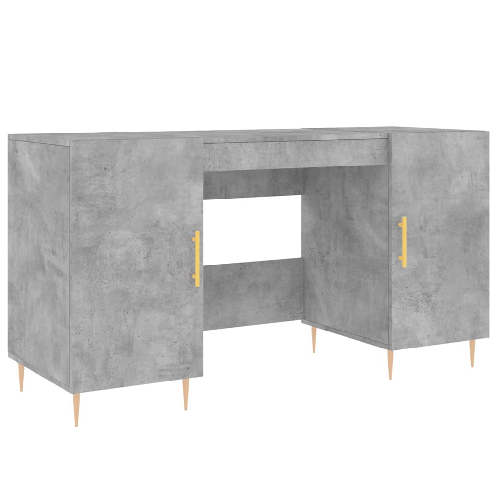 Γραφείο Γκρι Σκυροδέματος 140 x 50 x 75 εκ. από Επεξεργ. Ξύλο