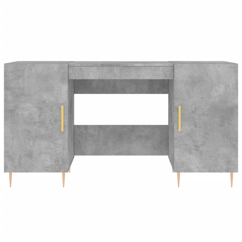 Γραφείο Γκρι Σκυροδέματος 140 x 50 x 75 εκ. από Επεξεργ. Ξύλο