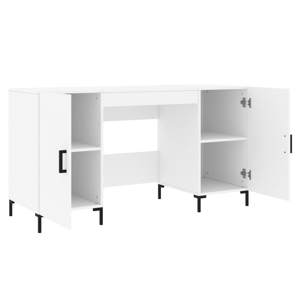 Γραφείο Λευκό 140 x 50 x 75 εκ. από Επεξεργασμένο Ξύλο