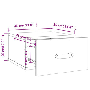 Κομοδίνα Επιτοίχια Γκρι Sonoma 35 x 35 x 20 εκ.