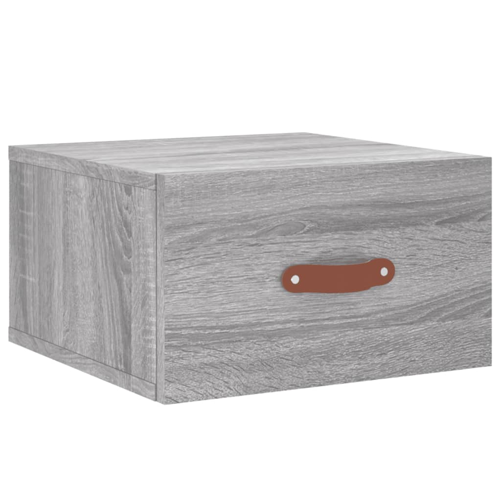 Κομοδίνα Επιτοίχια 2 τεμ. Γκρι Sonoma 35 x 35 x 20 εκ.