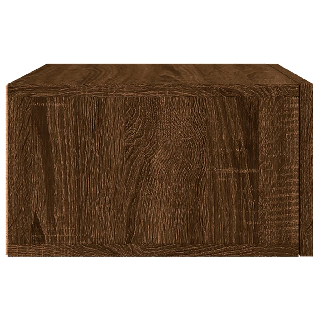 Κομοδίνα Επιτοίχια 2 τεμ. Καφέ Δρυς 35 x 35 x 20 εκ.