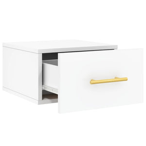 Κομοδίνα Επιτοίχια 2 τεμ. Λευκά 35x35x20 εκ. - Pakobazaar