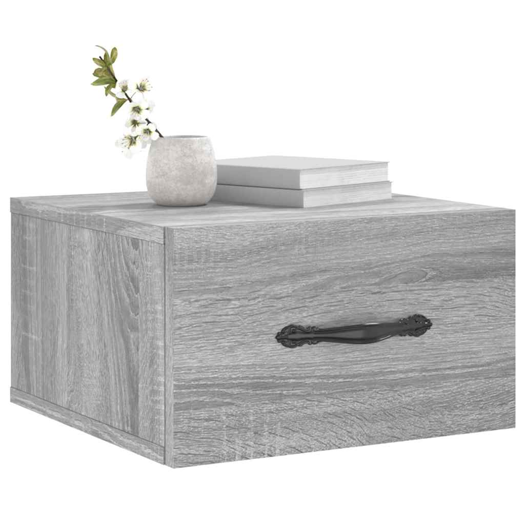 Κομοδίνα Επιτοίχια Γκρι Sonoma 35 x 35 x 20 εκ.