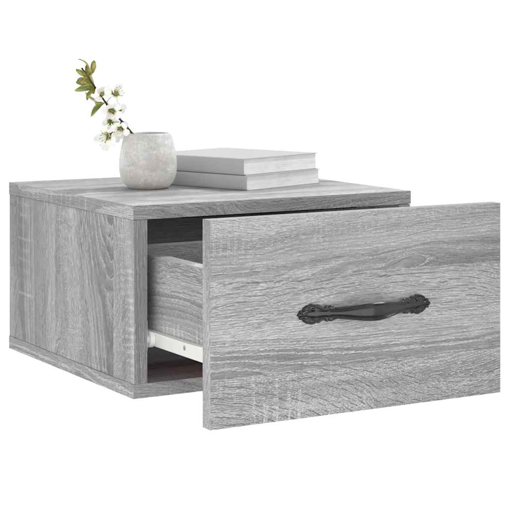 Κομοδίνα Επιτοίχια Γκρι Sonoma 35 x 35 x 20 εκ.