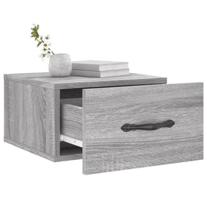 Κομοδίνα Επιτοίχια 2 τεμ. Γκρι Sonoma 35 x 35 x 20 εκ.