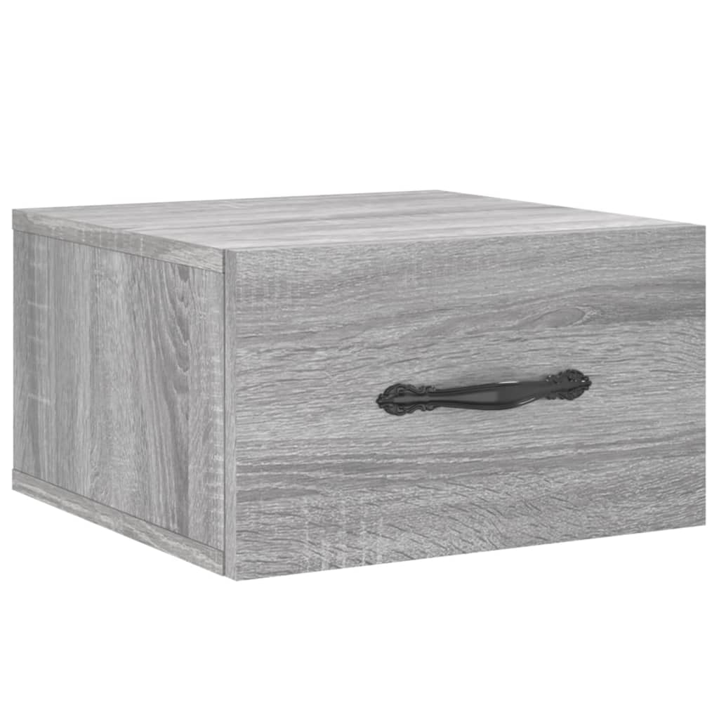 Κομοδίνα Επιτοίχια 2 τεμ. Γκρι Sonoma 35 x 35 x 20 εκ.