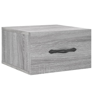 Κομοδίνα Επιτοίχια 2 τεμ. Γκρι Sonoma 35 x 35 x 20 εκ.