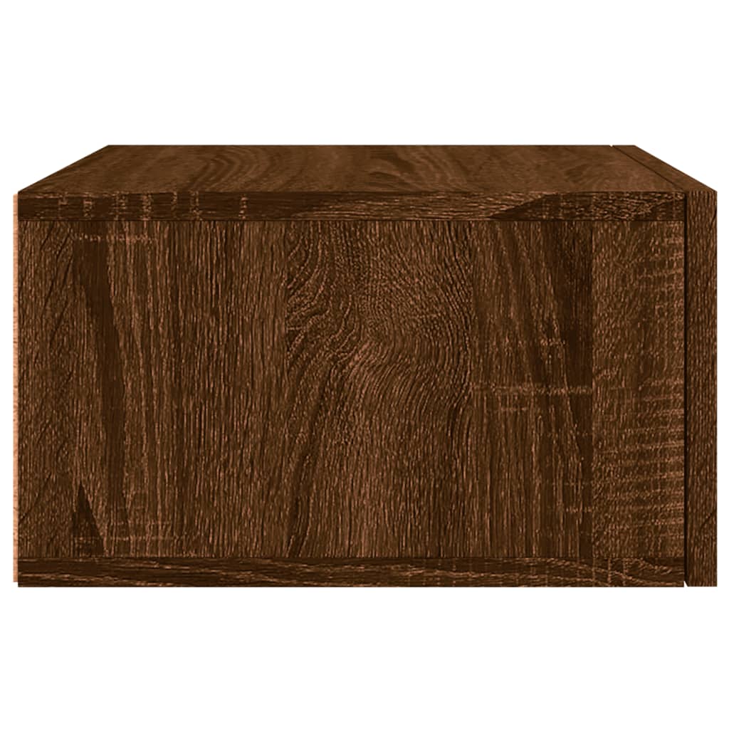 Κομοδίνα Επιτοίχια 2 τεμ. Καφέ Δρυς 35 x 35 x 20 εκ.