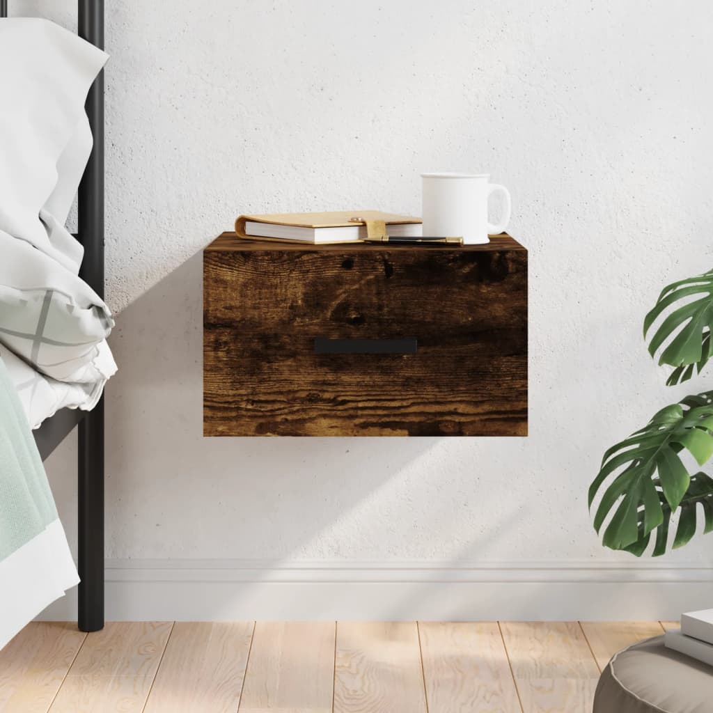 Κομοδίνο Επιτοίχιο Καπνιστή Δρυς 35 x 35 x 20 εκ.