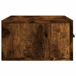 Κομοδίνα Επιτοίχια 2 τεμ. Καπνιστή Δρυς 35x35x20 εκ.