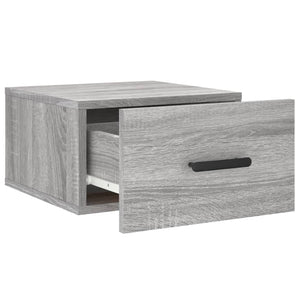 Κομοδίνα Επιτοίχια 2 τεμ. Γκρι Sonoma 35 x 35 x 20 εκ.