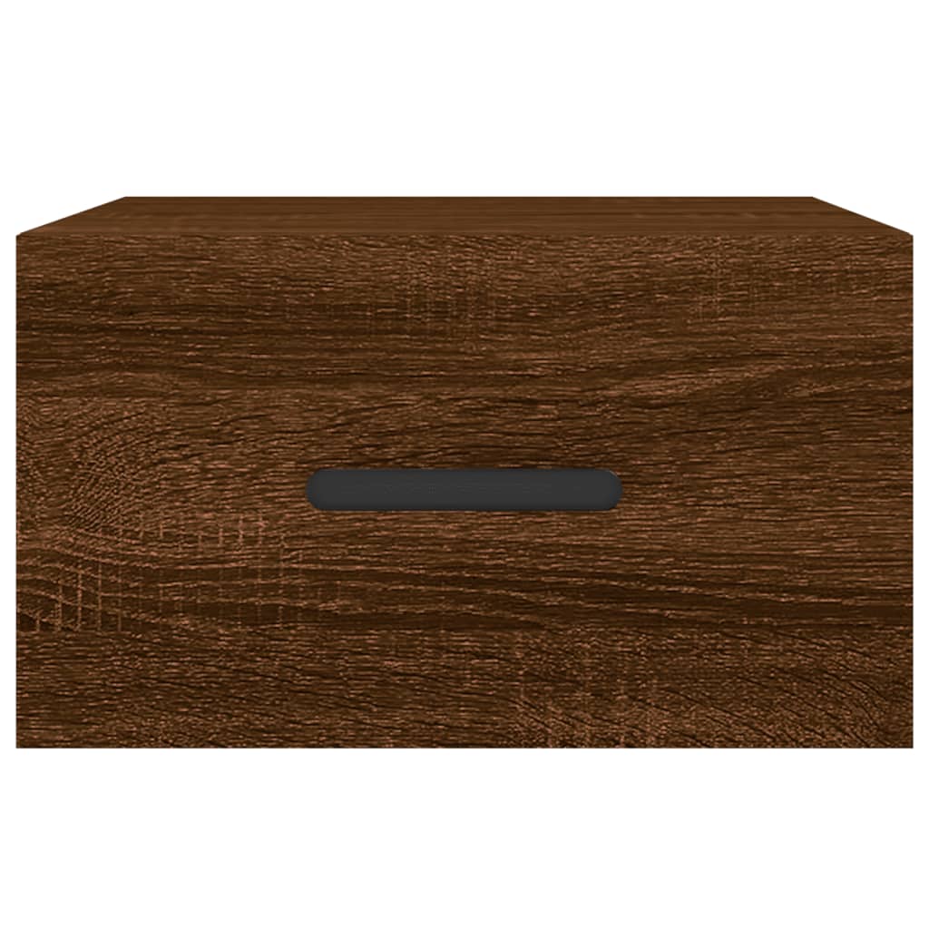 Κομοδίνα Επιτοίχια 2 τεμ. Καφέ Δρυς 35 x 35 x 20 εκ.