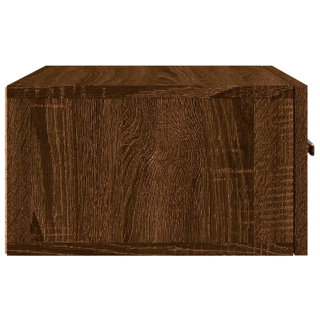 Κομοδίνα Επιτοίχια 2 τεμ. Καφέ Δρυς 35 x 35 x 20 εκ.