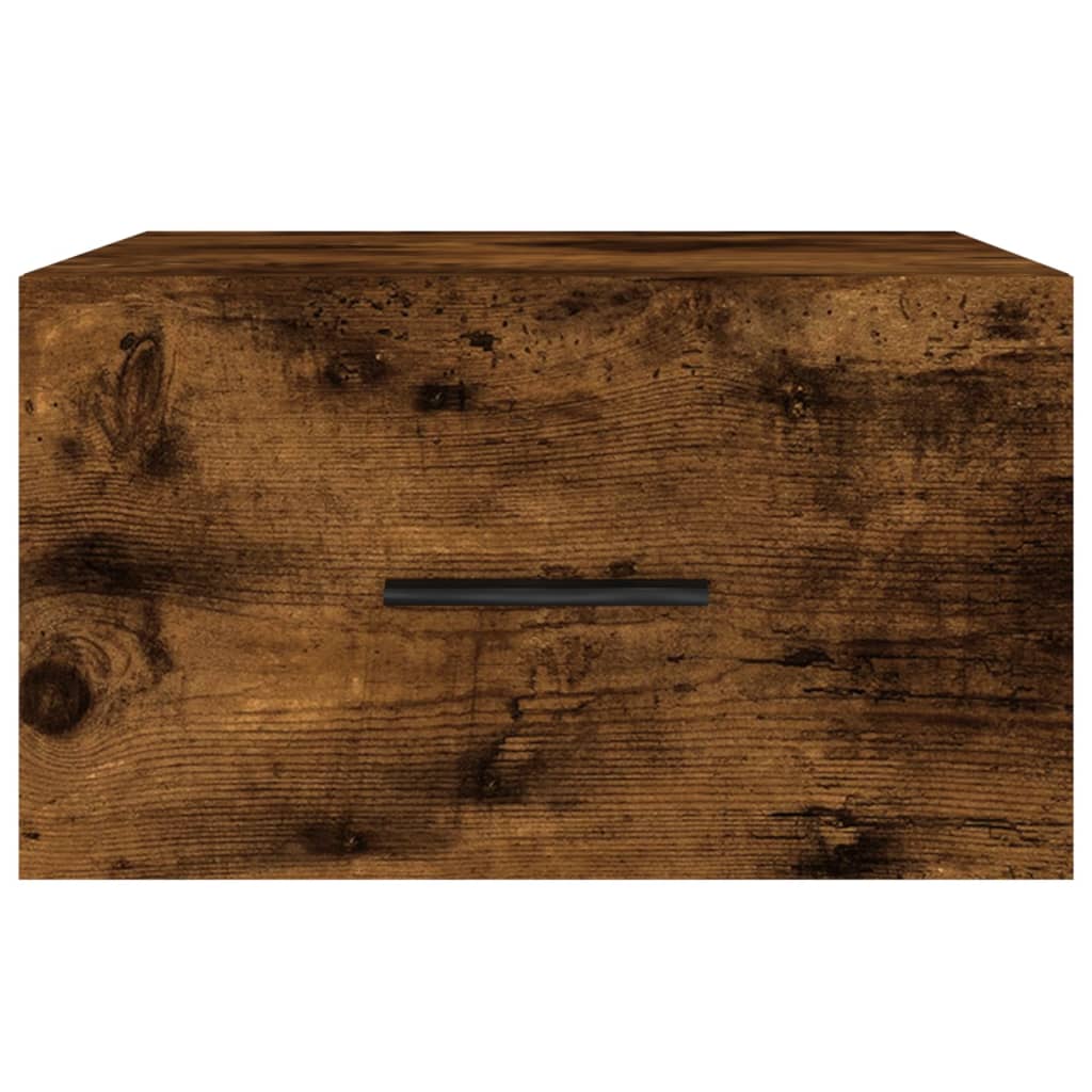 Κομοδίνα Επιτοίχια 2 τεμ. Καπνιστή Δρυς 35x35x20 εκ.