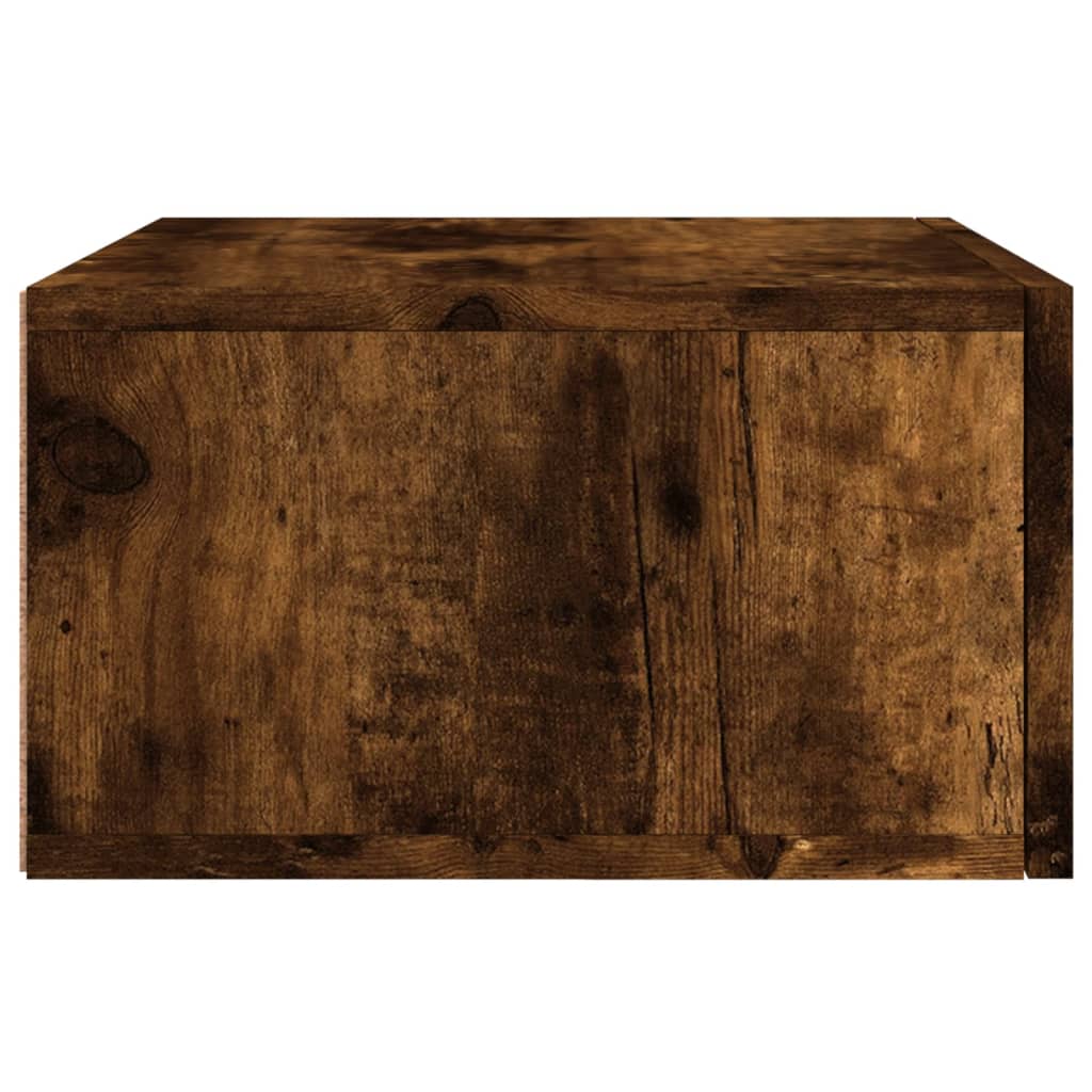 Κομοδίνα Επιτοίχια 2 τεμ. Καπνιστή Δρυς 35x35x20 εκ.