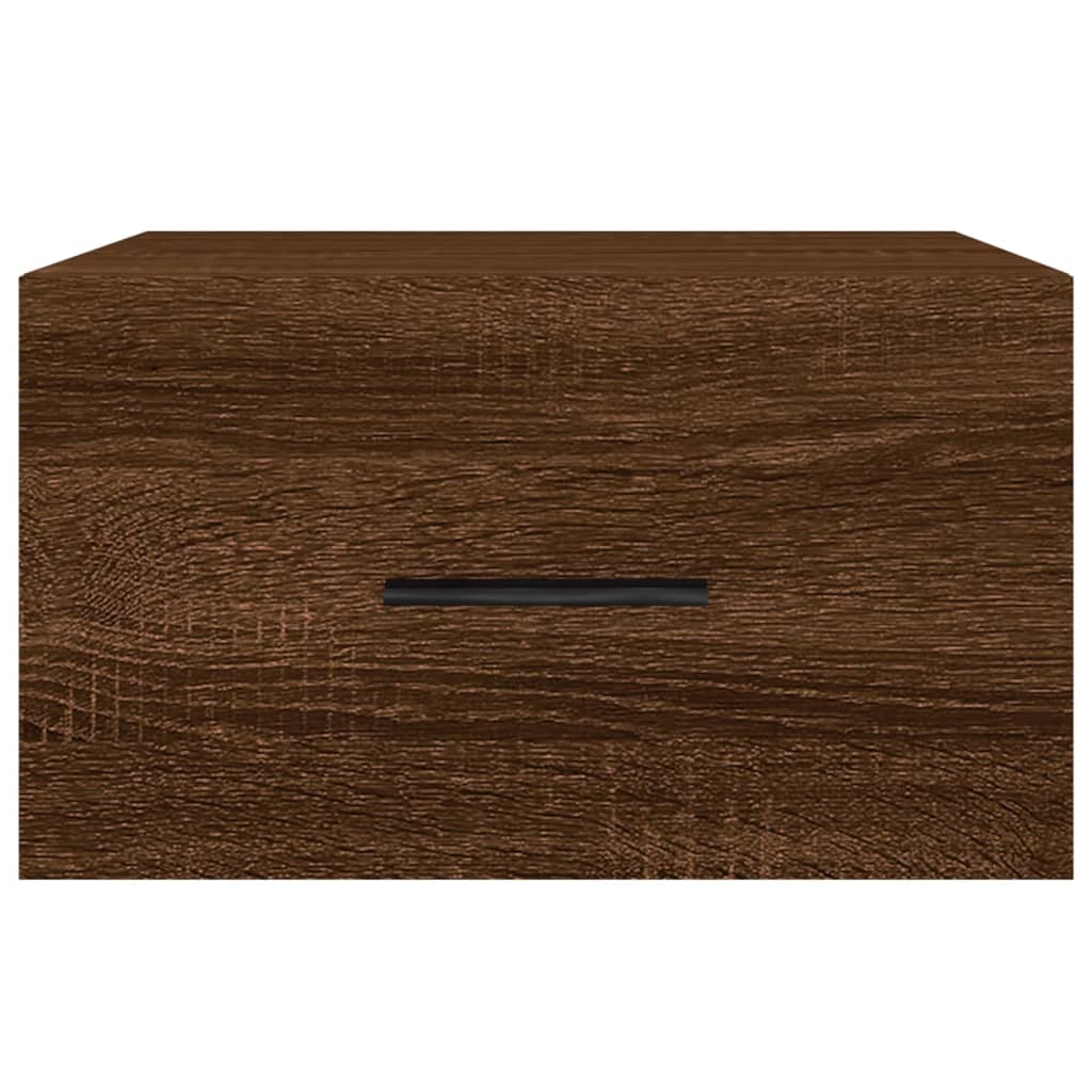 Κομοδίνα Επιτοίχια 2 τεμ. Καφέ Δρυς 35 x 35 x 20 εκ.