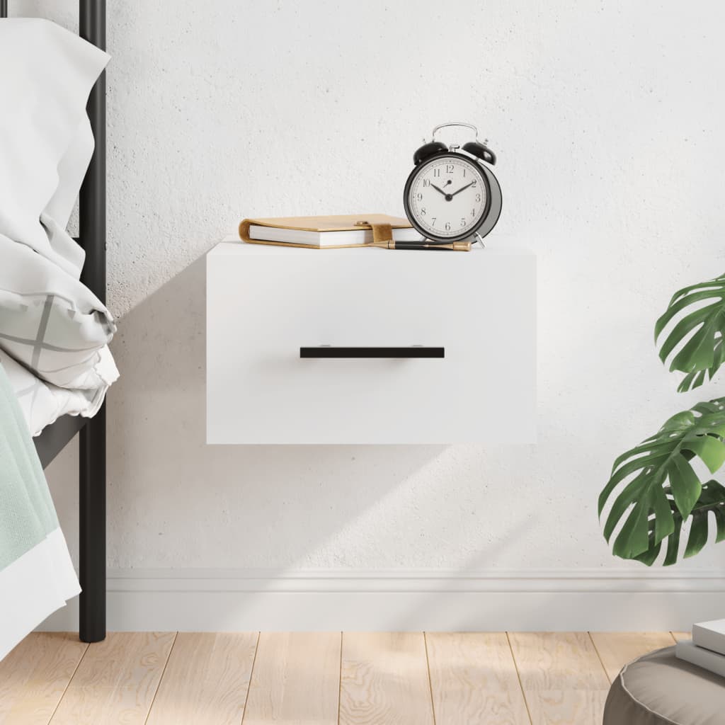 Κομοδίνο Επιτοίχιο Λευκά 35 x 35 x 20 εκ. - Pakobazaar