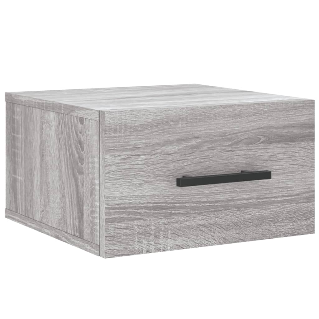 Κομοδίνα Επιτοίχια 2 τεμ. Γκρι Sonoma 35 x 35 x 20 εκ.