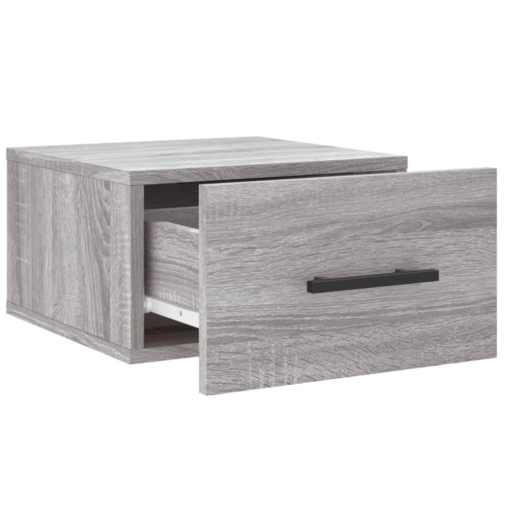 Κομοδίνα Επιτοίχια 2 τεμ. Γκρι Sonoma 35 x 35 x 20 εκ.