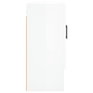Ντουλάπι Τοίχου Γυαλιστερό Λευκό 60x31x70 εκ Επεξεργασμένο Ξύλο