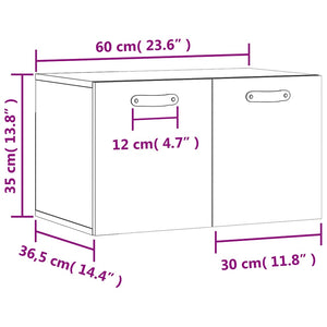 Ντουλάπι Τοίχου Καπνιστή Δρυς 60x36,5x35 εκ. Επεξεργασμένο Ξύλο