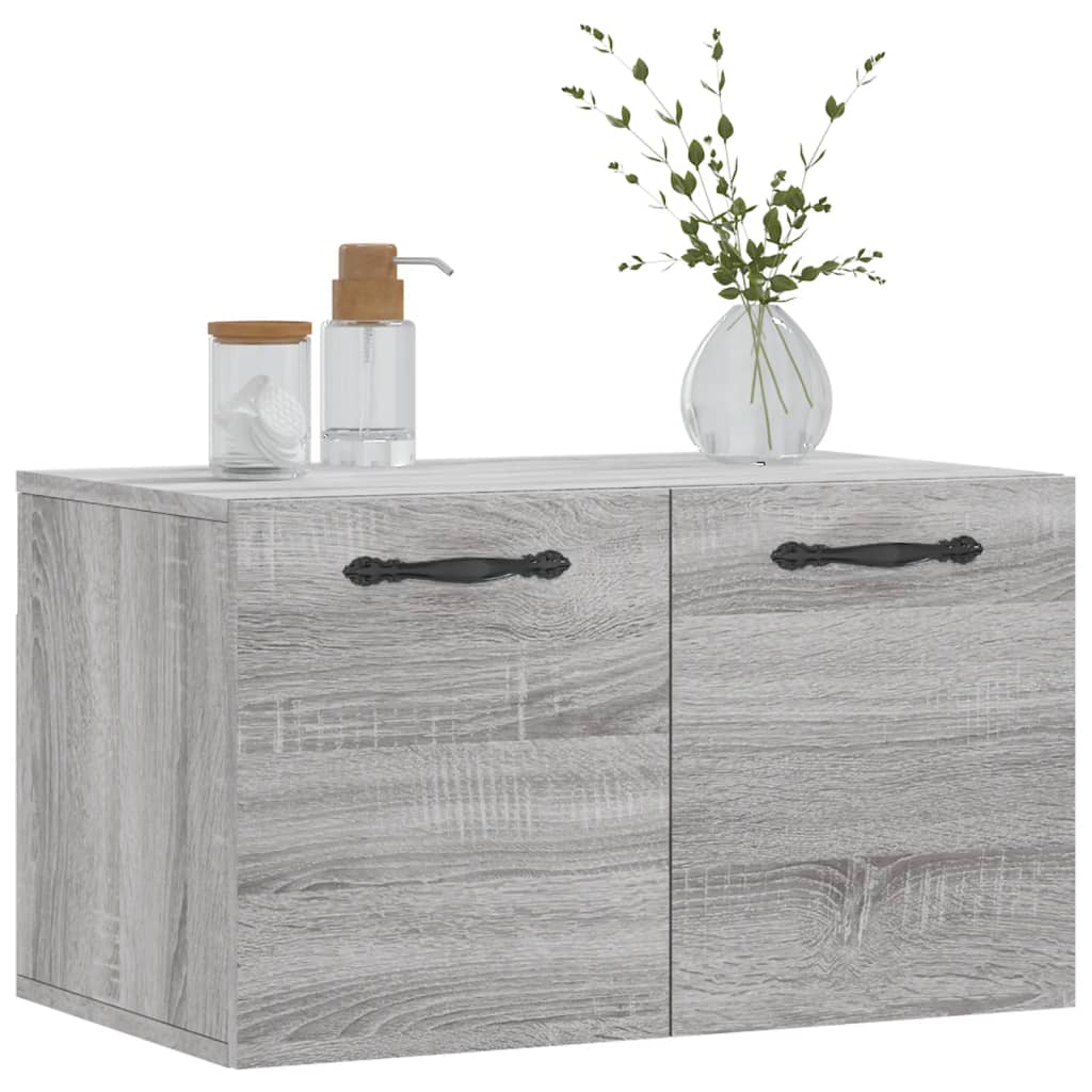Ντουλάπι Τοίχου Γκρι Sonoma 60x36,5x35 εκ. Επεξεργασμένο Ξύλο