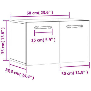 Ντουλάπι Τοίχου Γκρι Sonoma 60x36,5x35 εκ. Επεξεργασμένο Ξύλο