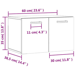 Ντουλάπι Τοίχου Καφέ Δρυς 60x36,5x35 εκ. Επεξεργασμένο Ξύλο - Pakobazaar