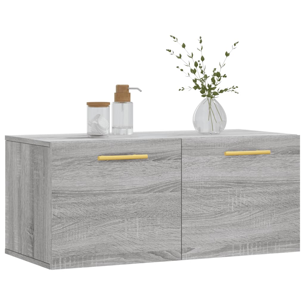 Ντουλάπι Τοίχου Γκρι Sonoma 80x36,5x35 εκ. Επεξεργασμένο Ξύλο - Pakobazaar