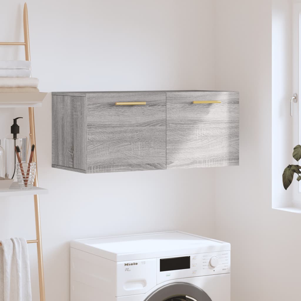 Ντουλάπι Τοίχου Γκρι Sonoma 80x36,5x35 εκ. Επεξεργασμένο Ξύλο - Pakobazaar
