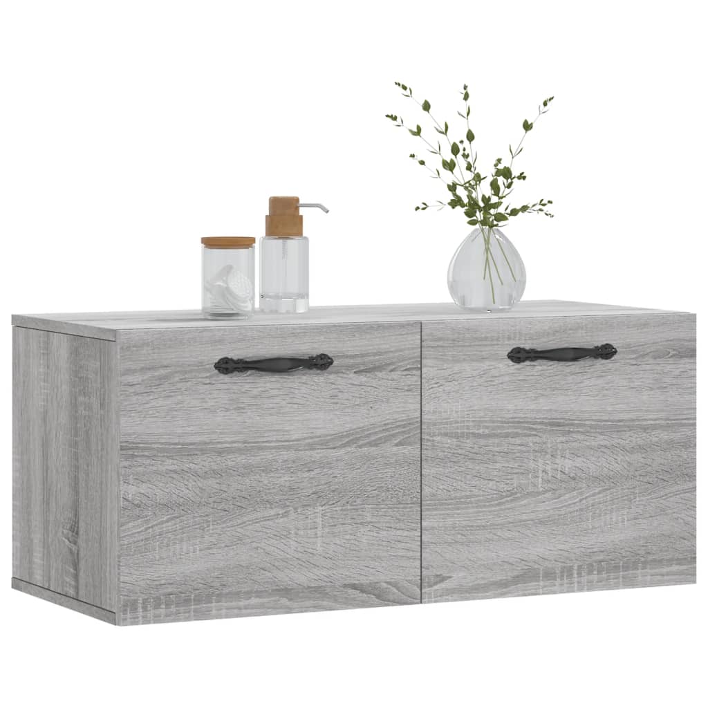 Ντουλάπι Τοίχου Γκρι Sonoma 80x36,5x35 εκ. Επεξεργασμένο Ξύλο