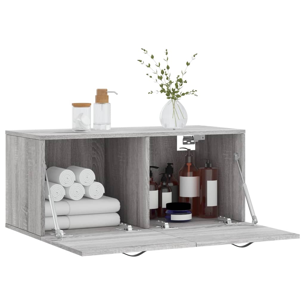 Ντουλάπι Τοίχου Γκρι Sonoma 80x36,5x35 εκ. Επεξεργασμένο Ξύλο