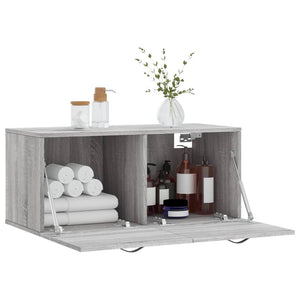 Ντουλάπι Τοίχου Γκρι Sonoma 80x36,5x35 εκ. Επεξεργασμένο Ξύλο