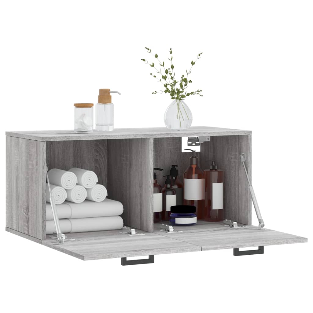 Ντουλάπι Τοίχου Γκρι Sonoma 80x36,5x35 εκ. Επεξεργασμένο Ξύλο
