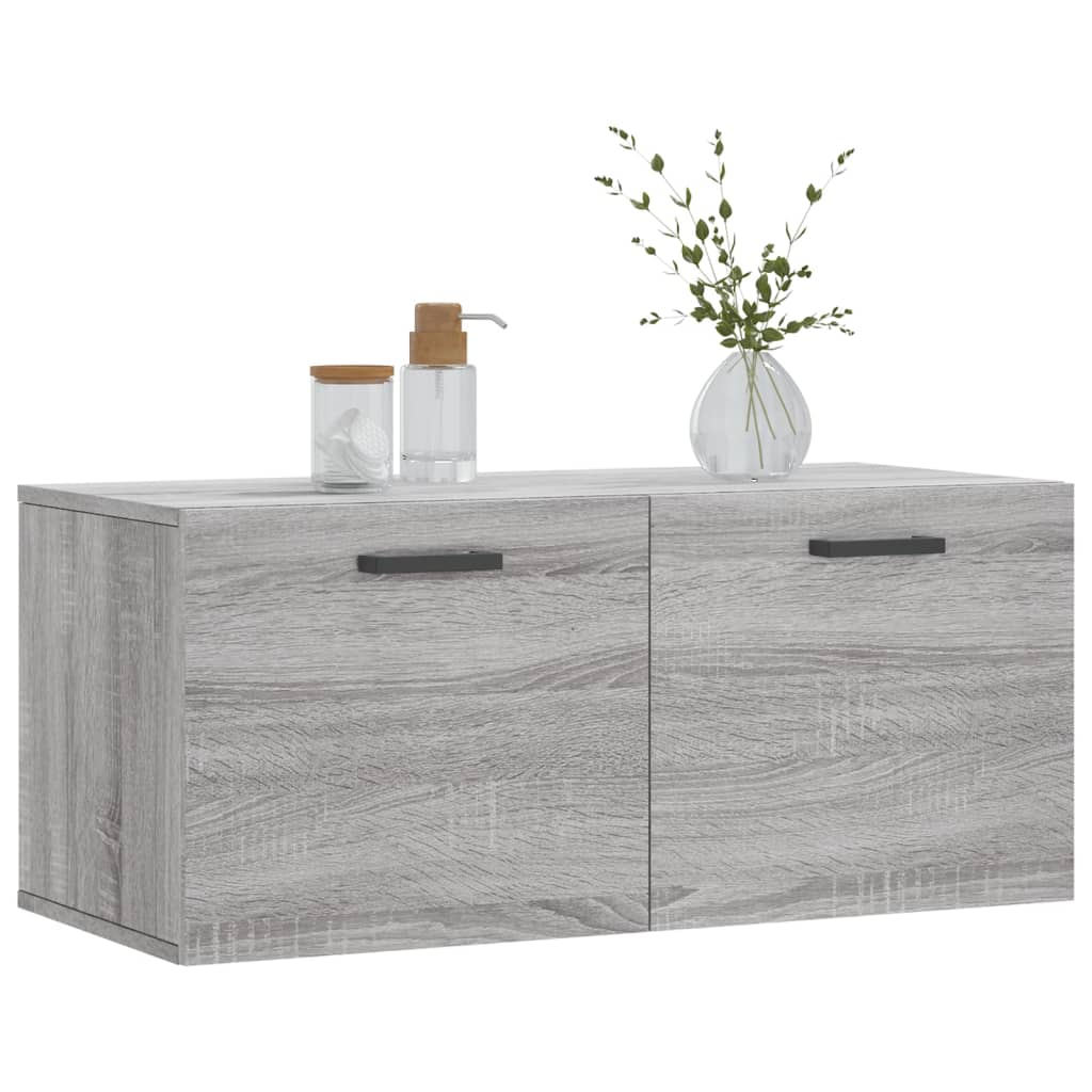Ντουλάπι Τοίχου Γκρι Sonoma 80x36,5x35 εκ. Επεξεργασμένο Ξύλο