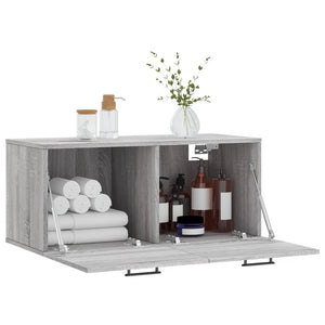 Ντουλάπι Τοίχου Γκρι Sonoma 80x36,5x35 εκ. Επεξεργασμένο Ξύλο - Pakobazaar