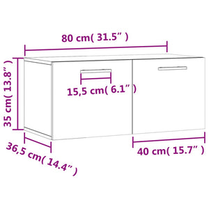 Ντουλάπι Τοίχου Sonoma Δρυς 80x36,5x35 εκ. Επεξεργασμένο Ξύλο - Pakobazaar