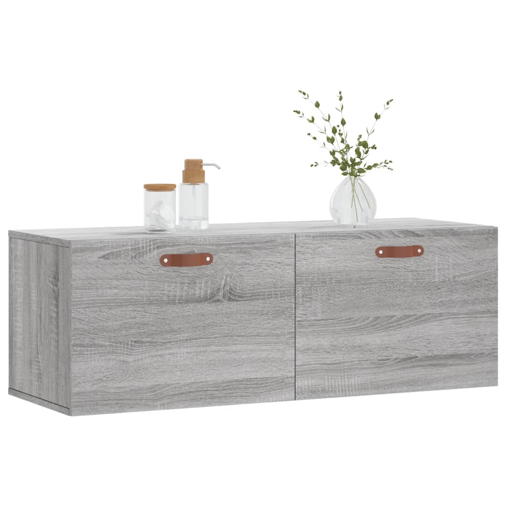 Ντουλάπι Τοίχου Γκρι Sonoma 100x36,5x35 εκ. Επεξεργασμένο Ξύλο